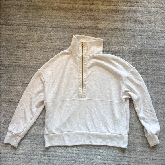 Varley Tops - Varley Hawley Half-Zip Sweat (Ivory Marl)